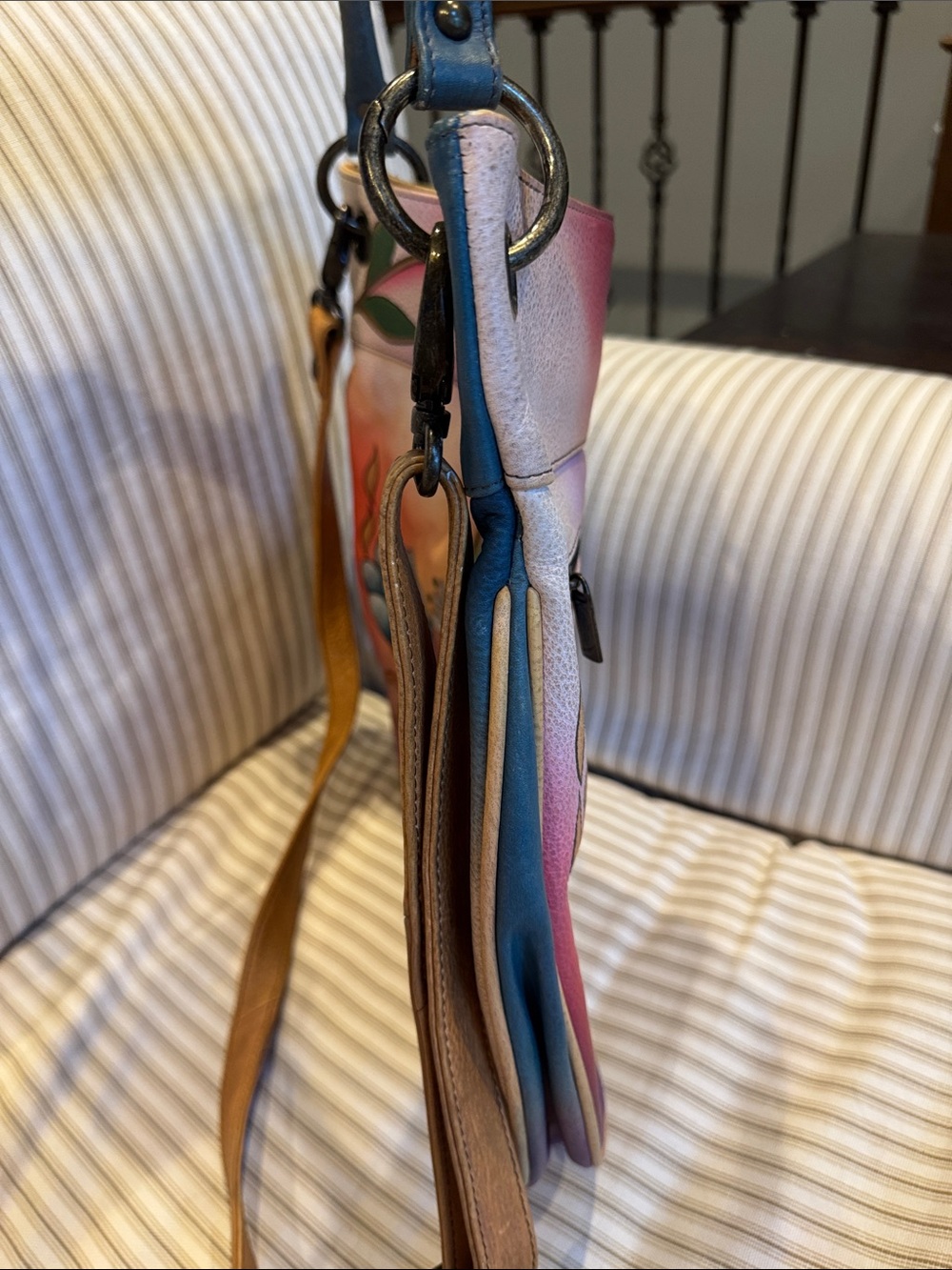 Anna by anuschka bird floral plant crossbody bag purse - Picture 4 of 9